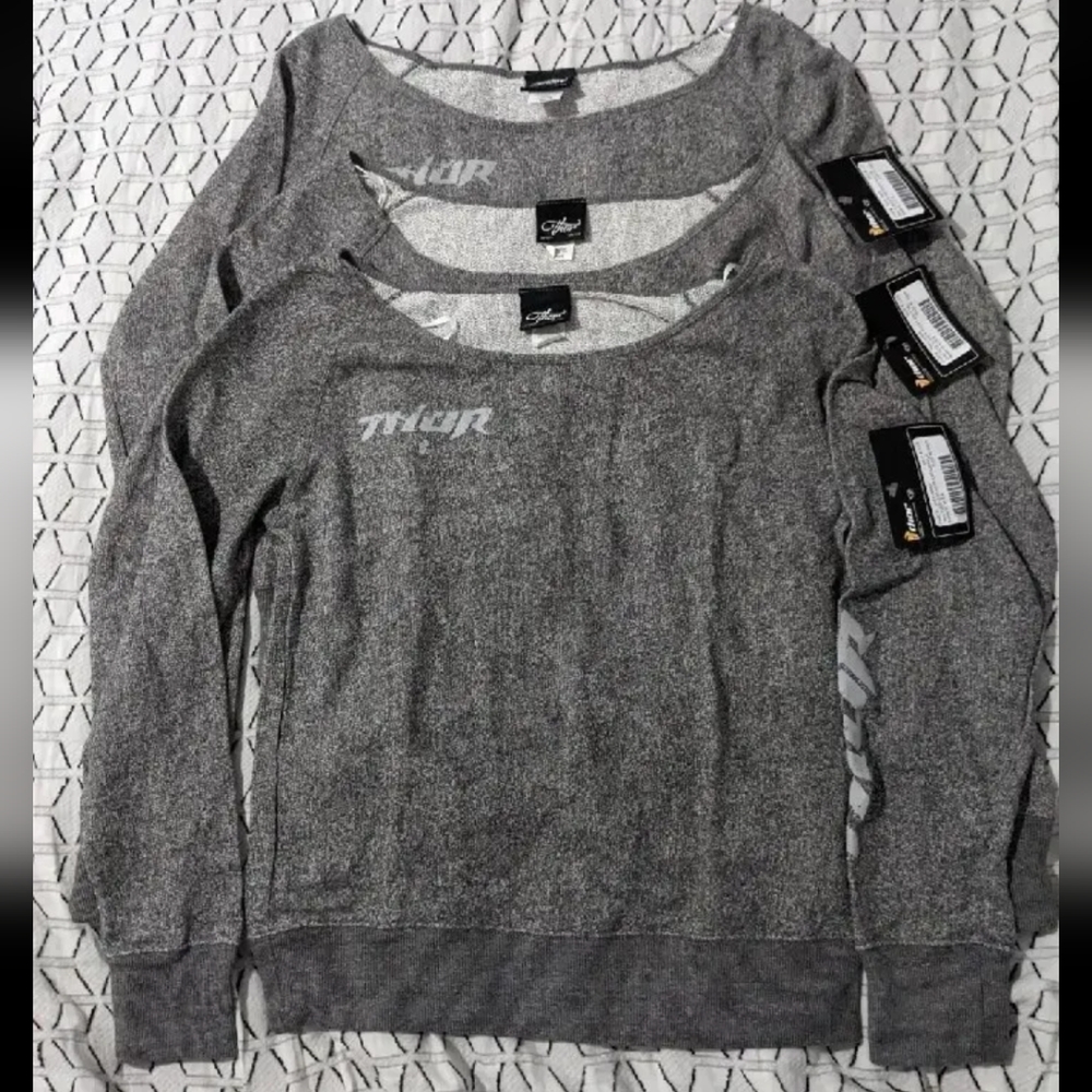 Thor Motocross Dirt Bike Fleece Crew Neck Sweater Sweat Shirt SMALL